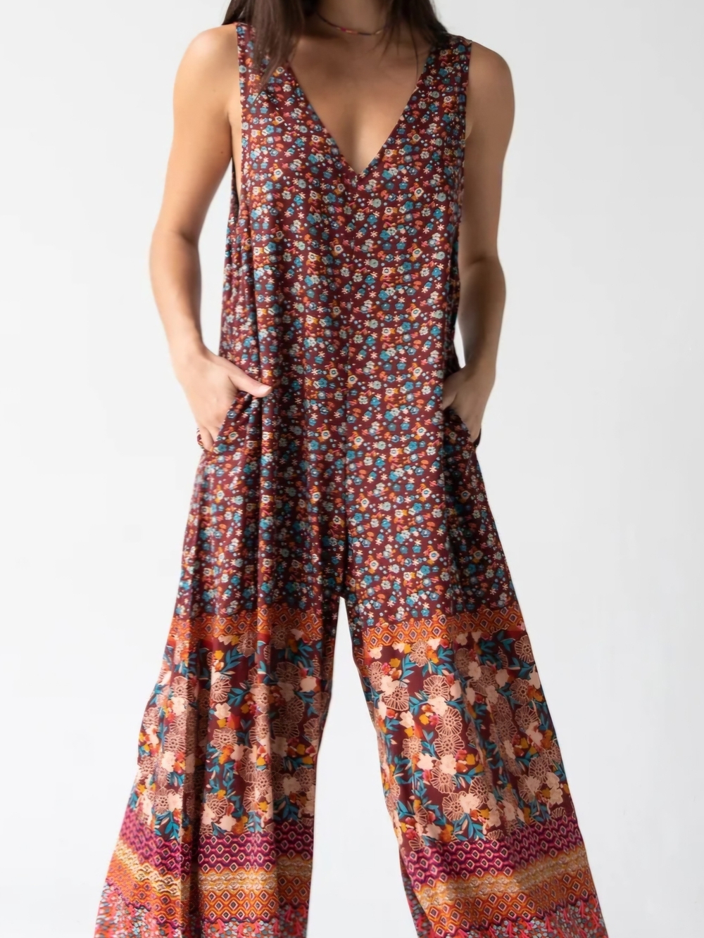 Natural Life Let's Just Go Wide-Leg Jumpsuit L/XL